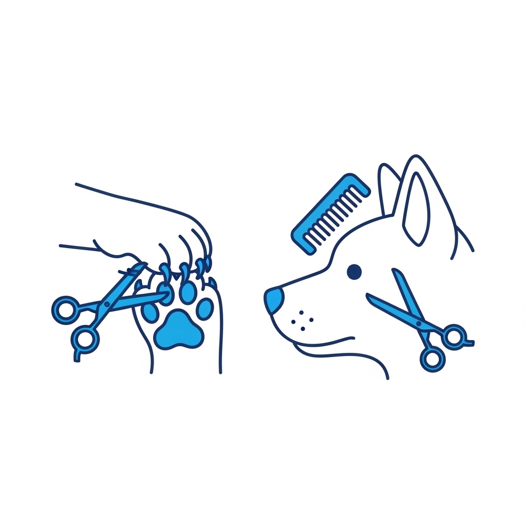 groomer giving dog a neat haircut