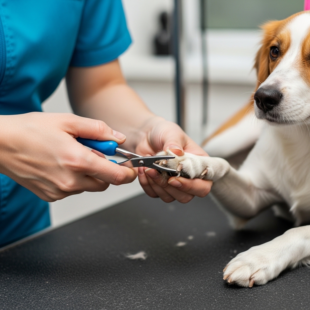 dogs nail cutting with care