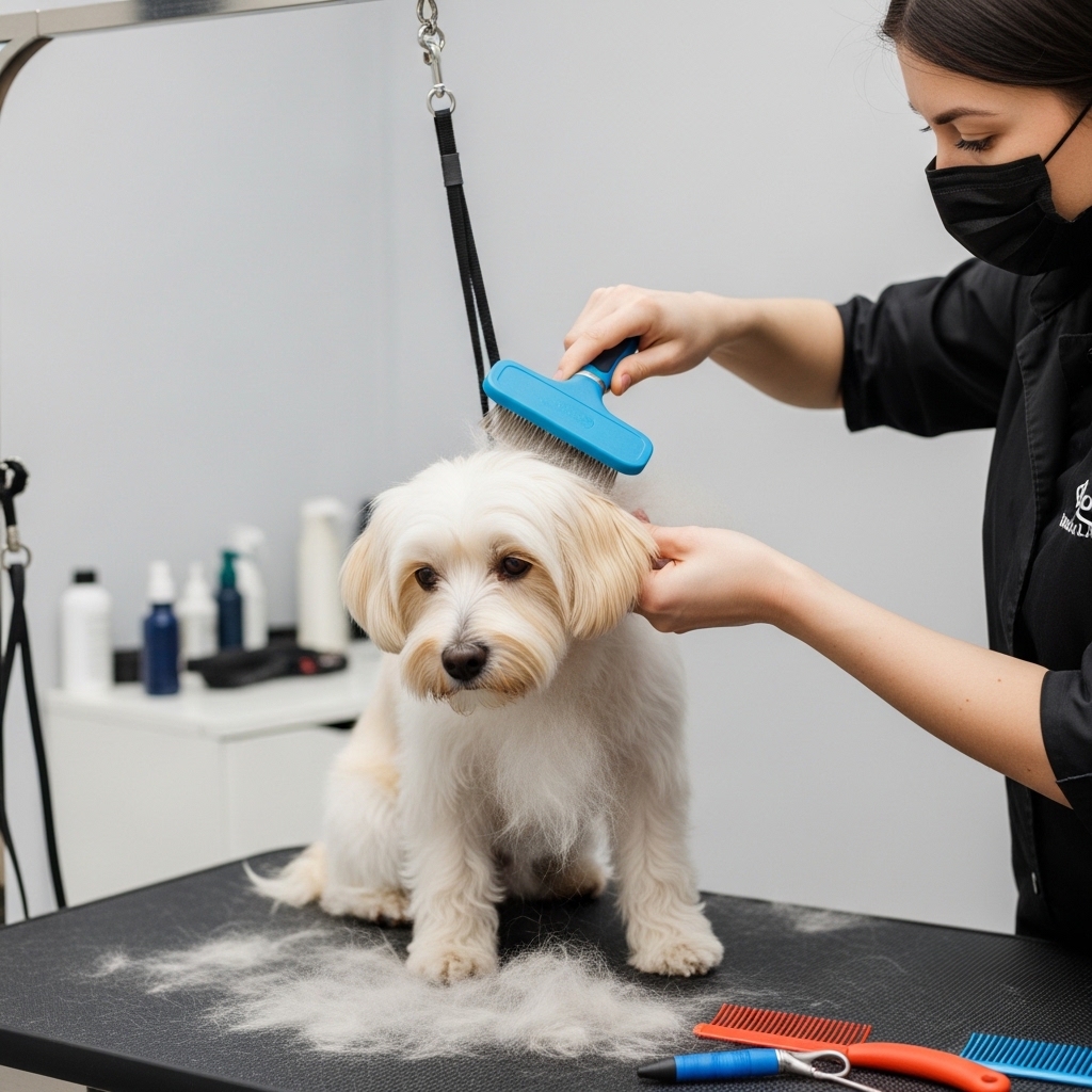 dog fur brushing