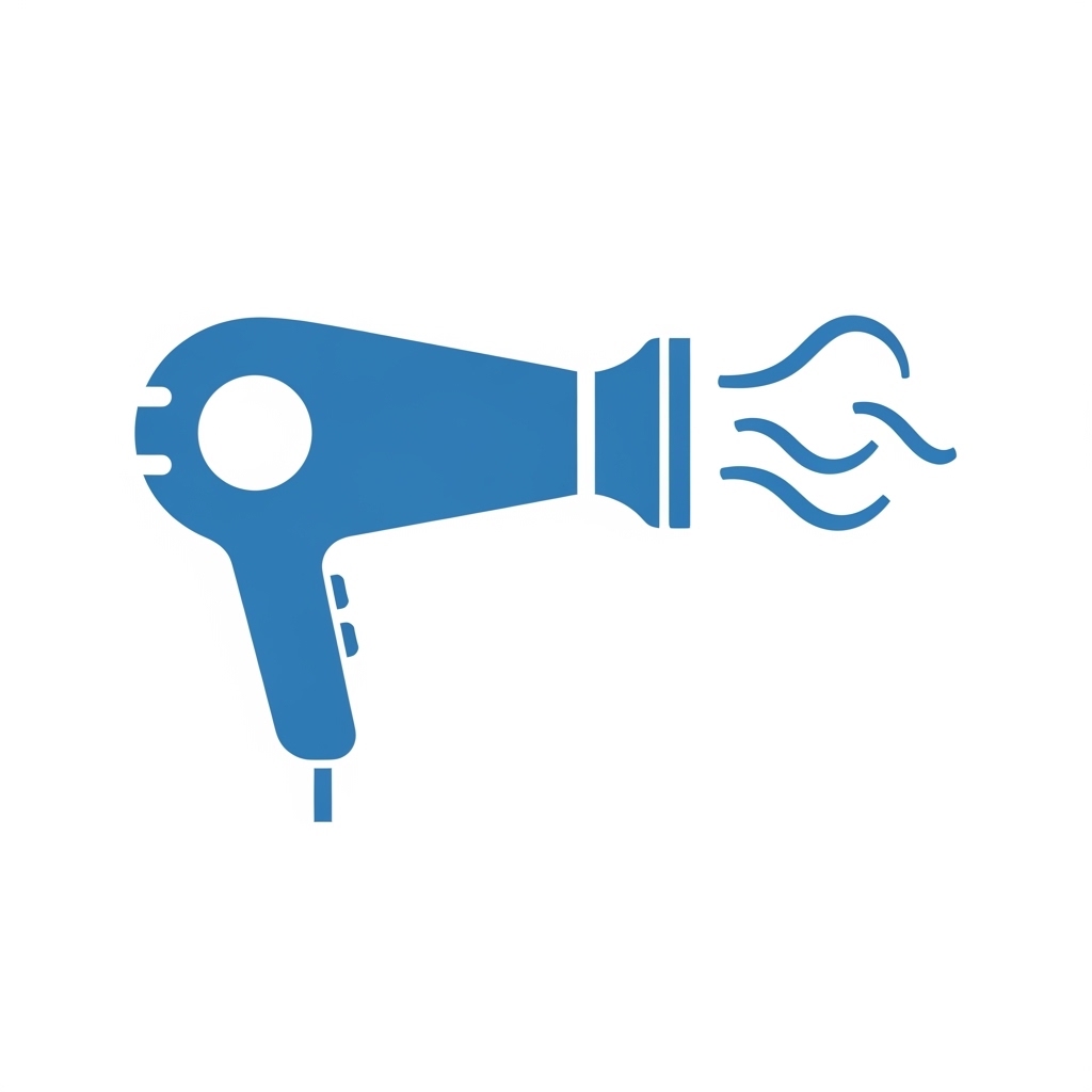 groomer using blower on dog coat