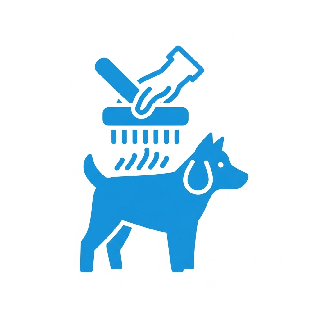 groomer brushing heavy shedding dog