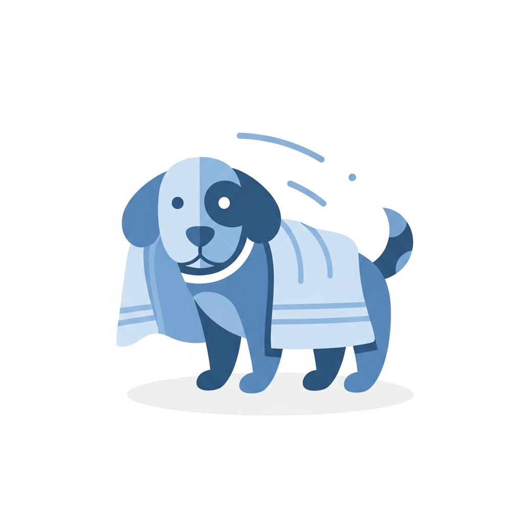 groomer drying dog after wash